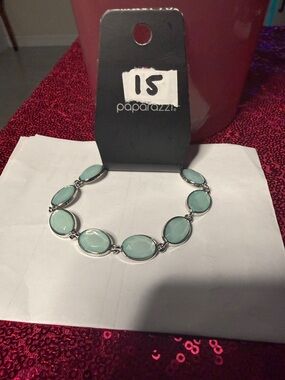 paparazzi Mint Oval Link Necklace - Silver